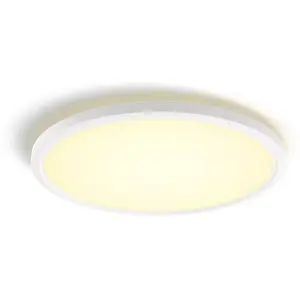 Philips Hue White Ambiance Panneau De Plafond Rond Tento WA LED 54,2 cm Blanc - Blanc pas cher
