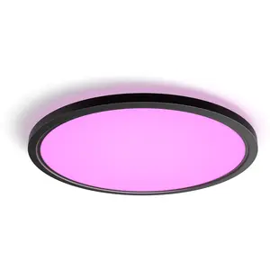 Philips Hue White & Color Ambiance Panneau De Plafond Rond Tento WCA LED 54,2 cm Noir - Noir pas cher