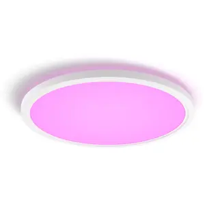 Philips Hue White & Color Ambiance Panneau De Plafond Rond Tento WCA LED 54,2 cm Blanc - Blanc pas cher