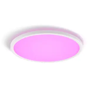 Philips Hue White & Color Ambiance Panneau De Plafond Rond Tento WCA LED 42,1 cm Blanc - Blanc pas cher