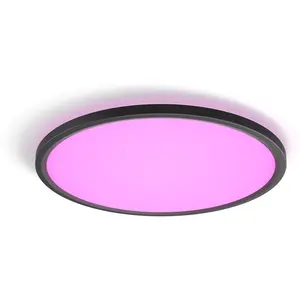 Philips Hue White & Color Ambiance Panneau De Plafond Rond Tento WCA LED 42,1 cm Noir - Noir pas cher