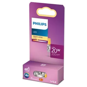 Comparateur de prix : Ampoule LED capsule G4 200lm 1.7W = 20W IP20 blanc chaud Philips