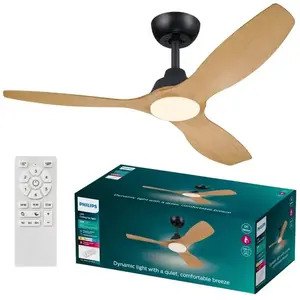 Comparateur de prix : Ventilateur LED Philips Olas, Ø 132 cm, brun/noir, silencieux
