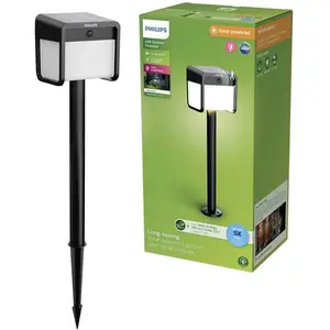 Comparateur de prix : Lampe sur piquet LED solaire Philips Ezra UE, plastique, IP44