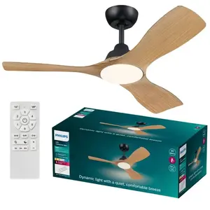 Comparateur de prix : Ventilateur LED Philips Olas, Ø 106 cm, brun/noir, silencieux