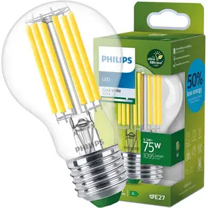 Ampoule LED - PHILIPS - Ultra Efficient Classe A - Blanc froid - Culot E27Vendu parluminaire
