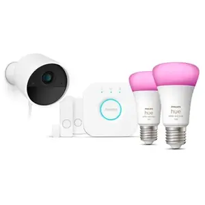 Pack sécurité PHILIPS Hue Secure WCA camera capt ampoules E27 pas cher