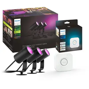 Philips Hue, lot de 3 spots LED Lily, Bridge, RVB, CCT, IP65Vendu parluminaire