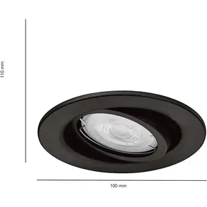 Comparateur de prix : Lighting 8720169266858 Fresco Luminaire à led encastrable GU10 4.6 w noir V178733 - Philips
