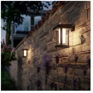 Comparateur de prix : Philips Applique murale LED Camill, noir/blanc, Ø 14 cm