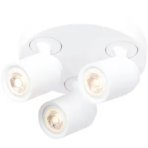 Freelight Spot pour plafond Razza, blanc, Ø 28,5 cm, 3 lampes, métal pas cher