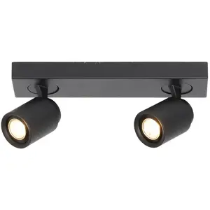 Freelight Spot pour plafond Razza, noir, longueur 38 cm, à 2 lampes, m... pas cher