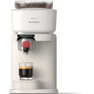 Philips Machine à expresso Baristina - Blanche / Porte-filtre Rouge Framboise pas cher
