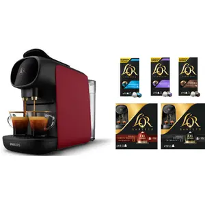 Comparateur de prix : Cafetière à dosette PHILIPS LM9012/55 sublime rouge +50 capsules TU