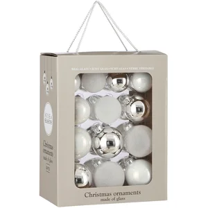 Comparateur de prix : House of Seasons Boules de noël en verre blanc - 26 pièces