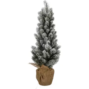 House of Seasons Sapin de noël artificiel effet givre avec toile de jute H60 pas cher