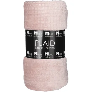 In The Mood Plaid polaire en polyester pêche 180x130