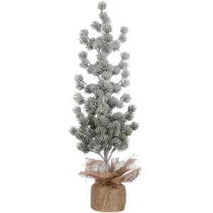 House of Seasons Sapin de noël artificiel effet givre avec toile de jute H55 pas cher