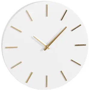 Mica Decorations Horloge en aluminium blanc D35,5 pas cher