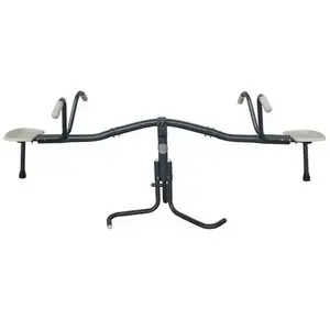 Comparateur de prix : Balançoire double rotative 360° en métal anthracite et crème Axi