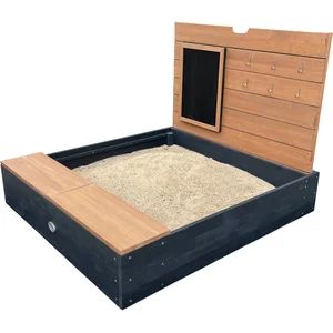 Comparateur de prix : AXI Bac à sable avec banc, rangement & couvercle, en bois FSC, anthracite