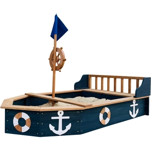 Comparateur de prix : AXI Bac à sable Bateau, rame en bois FSC, anthracite/brun,153x90x1 cm