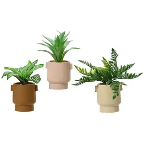 Comparateur de prix : EDM Plante Artificielle De 25cm Avec Des Pots De Couleurs Variées 808559