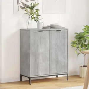 vidaXL Vidaxl Buffet Gris Béton 69,5 X 33 X 82 Cm Bois D'ingénierie pas cher