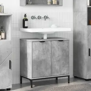 vidaXL Meuble de Lavabo de Salle de Bain avec stockage Gris béton pas cher