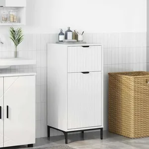 vidaXL Cabinet de salle de bain Blanc brillant 39,5 x 36 x 88 cm pas cher