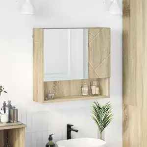 vidaXL Armoire Miroir Chêne sonoma 59 x 17 x 55 cm Bois d'ingénierie pas cher