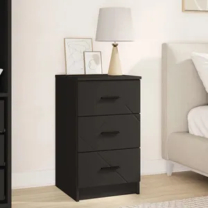 vidaXL Vidaxl Cabinet De Chevet Noir 38 X 38 X 66 Cm Bois D'ingénierie pas cher