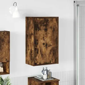 vidaXL Vidaxl Cabinet De Salle De Bain Chêne Fumé 39 X 23.5 X 65 Cm pas cher