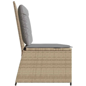 vidaXL Banc de jardin avec coussin Beige Poly rotin pas cher