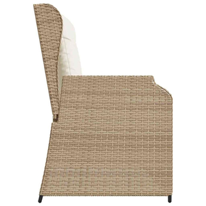 vidaXL Vidaxl Banc De Jardin Avec Coussin Beige Poly Rotin pas cher