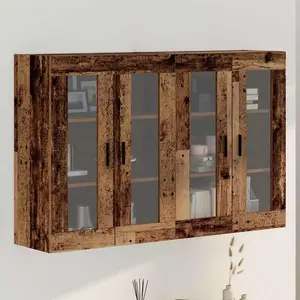 vidaXL Armoires Murales 2 pcs Bois Ancien 69.5x34x90 cm pas cher