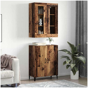 vidaXL Haut Armoire 2 pcs Bois ancien 69,5 x 34 x 180 cm pas cher