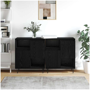 vidaXL Buffets 2 pcs Chêne noir 120 x 35 x 70 cm Bois d'ingénierie