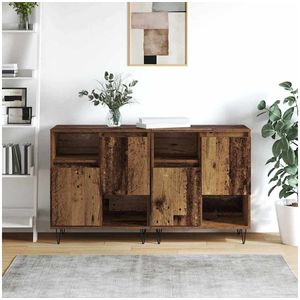 vidaXL Buffets 2 pcs Bois ancien 120 x 35 x 70 cm Bois d'ingénierie