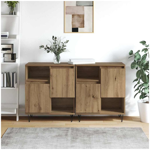 vidaXL Buffets 2 pcs chêne artisanal 120 x 35 x 70 cm pas cher