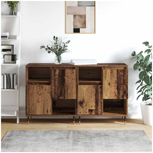 vidaXL Buffets 2 pcs Bois ancien 120 x 35 x 70 cm Bois d'ingénierie
