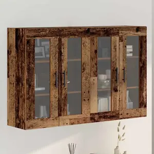 vidaXL Vidaxl Set De Meubles Muraux 2 Pcs Bois Ancien 69,5x34x90 Cm pas cher