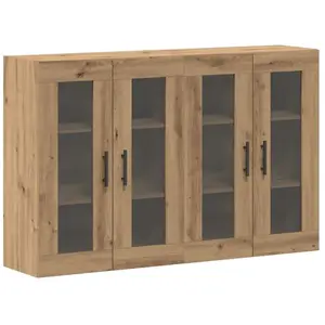 Vidaxl - Armoires Murailles 2 Pcs Chêne Artisan Et Noir pas cher