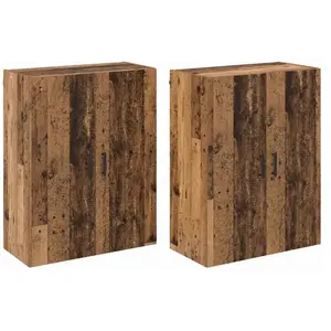vidaXL Armoires Murailles 2 pcs Bois ancien 69,5 x 34 x 90 cm pas cher