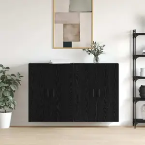 vidaXL Armoires Murailles 2 pcs Chêne noir 69,5 x 34 x 90 cm pas cher