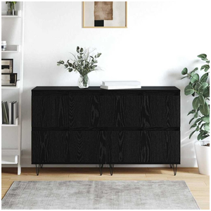 vidaXL Buffets 2 pcs Chêne noir 120 x 35 x 70 cm Bois d'ingénierie