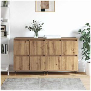 vidaXL Buffets 2 pcs chêne artisanal 120 x 35 x 70 cm pas cher