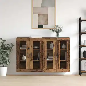 vidaXL Armoires Murailles 2 pcs Bois ancien 69,5 x 34 x 90 cm pas cher