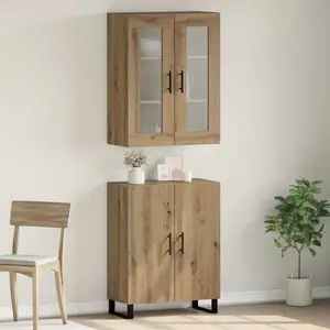 vidaXL Haut Armoire chêne artisanal Ensemble de Deux Pièces pas cher