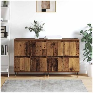 vidaXL Buffets 2 pcs Bois ancien 120 x 35 x 70 cm Bois d'ingénierie pas cher